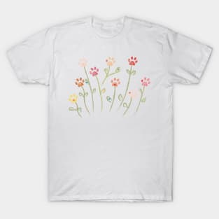 Made of flower doodle paw prints T-Shirt